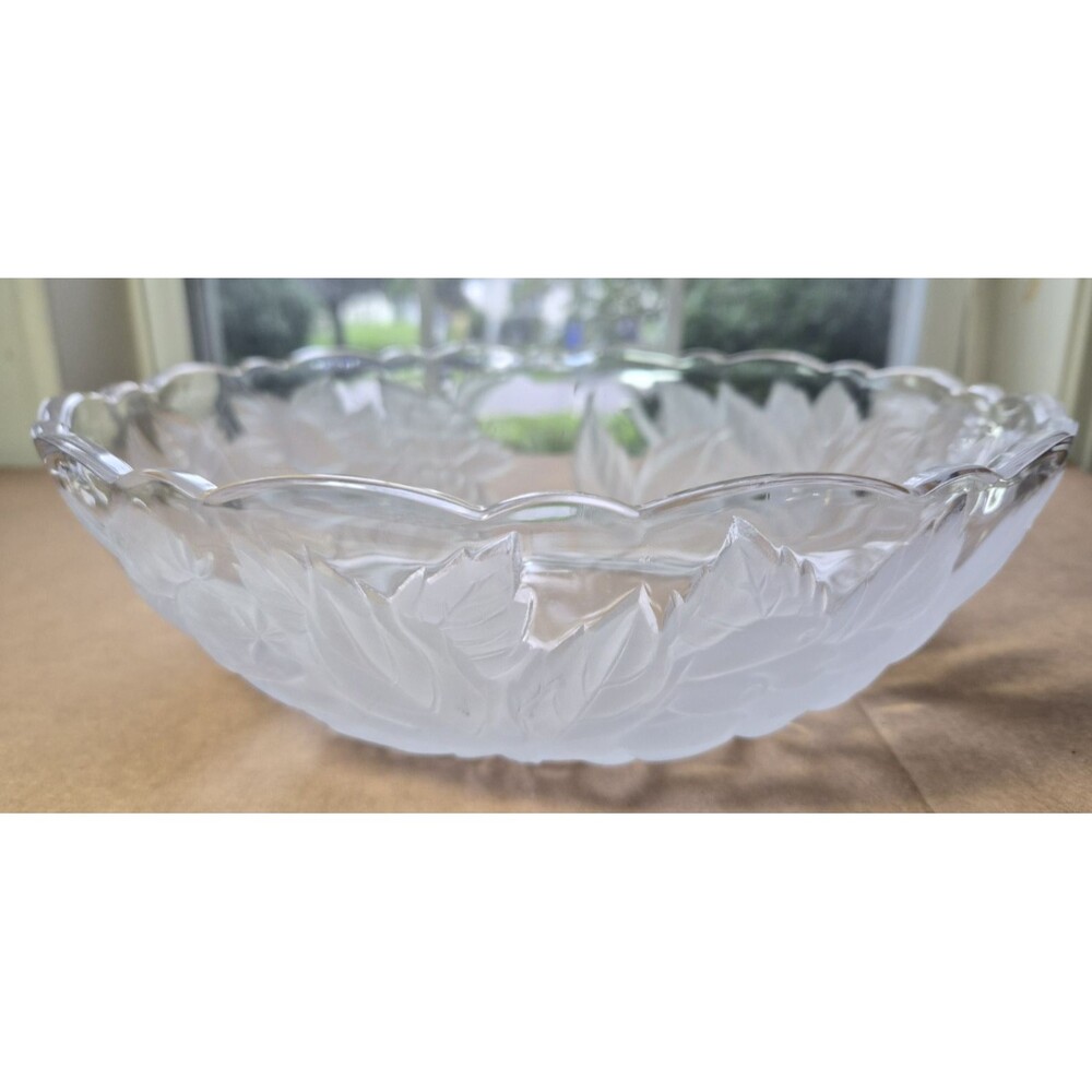Savoir Vivre Mikasa Clear Crystal 12" Round Elegant Floral Serving Bowl Japan